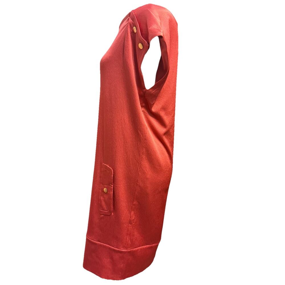 Diane Von Furstenberg Dress 4 Silk Shift Dress FLAW Read Salmon Pink Office Chic - Picture 6 of 12